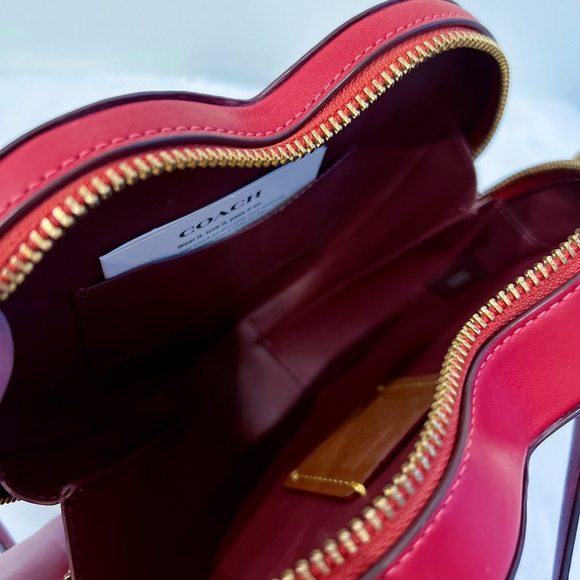 NEVER USED- Coach Brass/Cherry Leather Crossbody - Picture 5 of 5